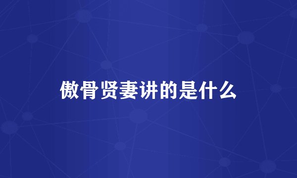 傲骨贤妻讲的是什么