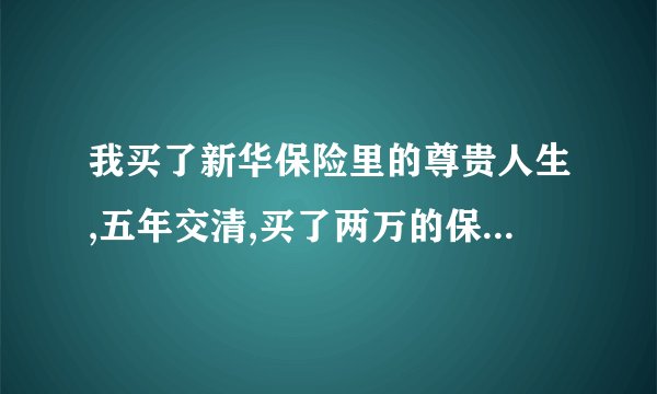 我买了新华保险里的尊贵人生,五年交清,买了两万的保障,交9980每年,如到第六年