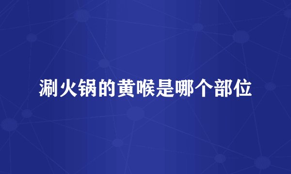 涮火锅的黄喉是哪个部位
