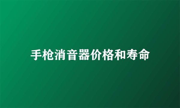 手枪消音器价格和寿命