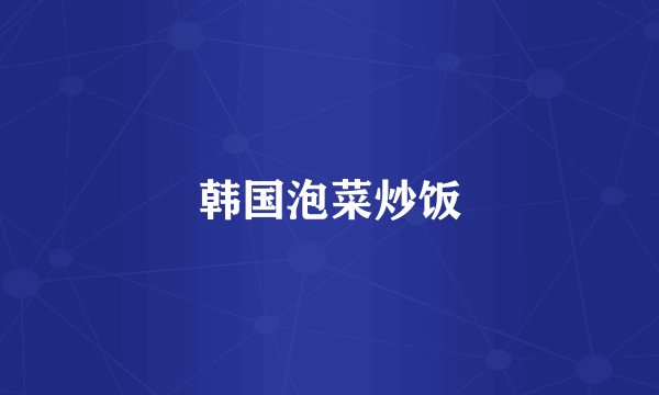 韩国泡菜炒饭