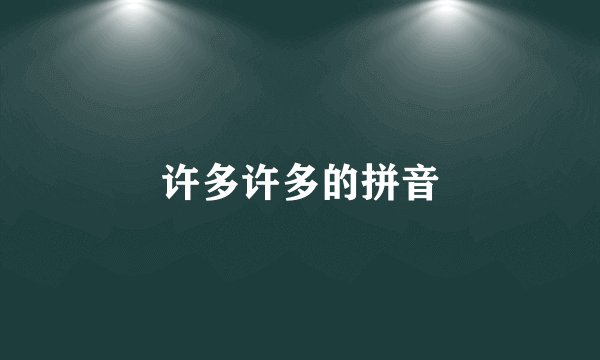 许多许多的拼音