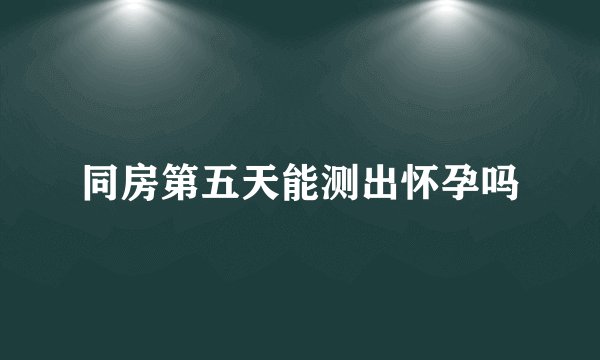 同房第五天能测出怀孕吗