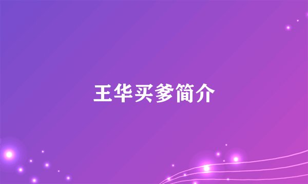 王华买爹简介
