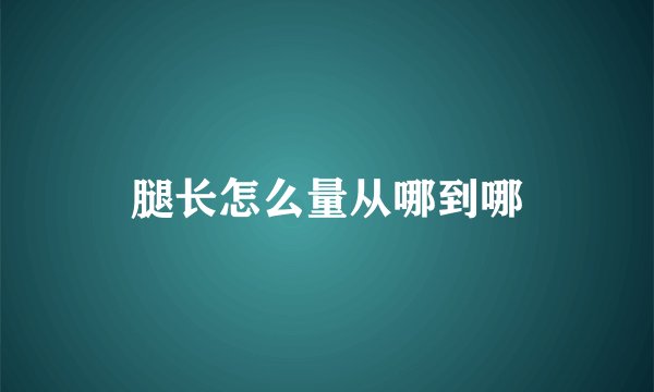 腿长怎么量从哪到哪
