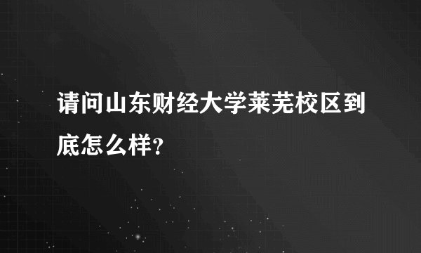 请问山东财经大学莱芜校区到底怎么样？
