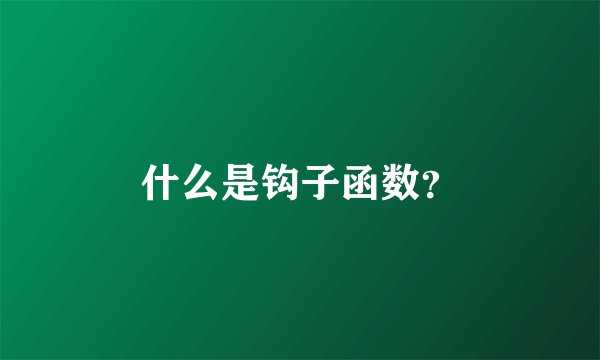 什么是钩子函数？