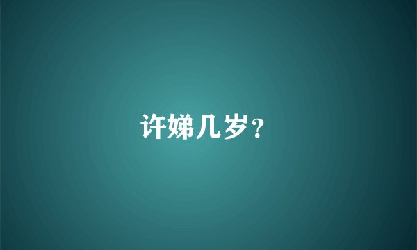 许娣几岁？