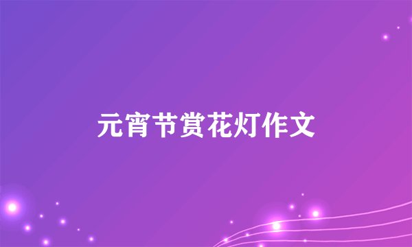 元宵节赏花灯作文