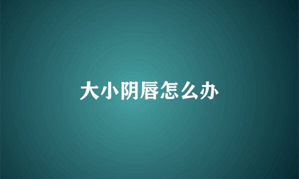 大小阴唇怎么办