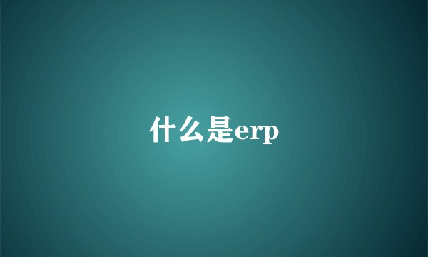 什么是erp