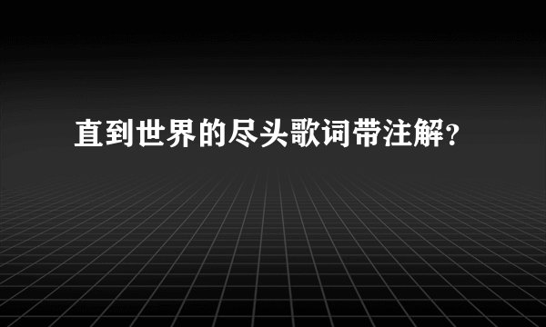 直到世界的尽头歌词带注解？