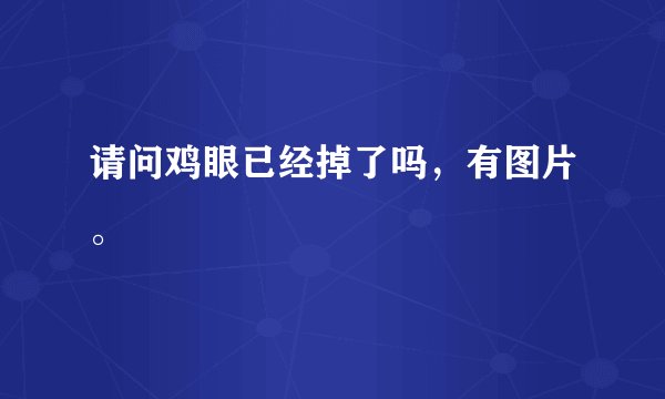 请问鸡眼已经掉了吗，有图片。