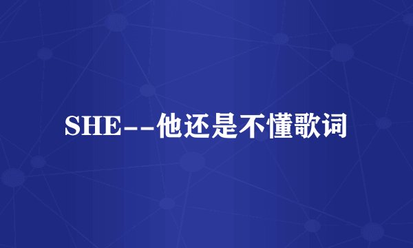 SHE--他还是不懂歌词