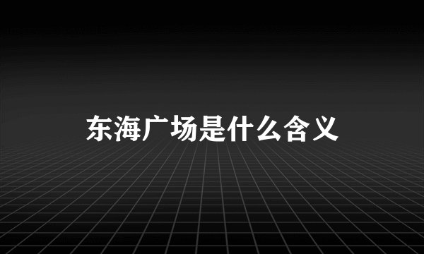 东海广场是什么含义