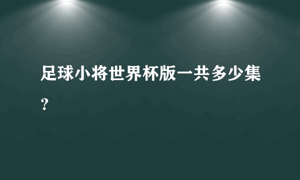 足球小将世界杯版一共多少集？
