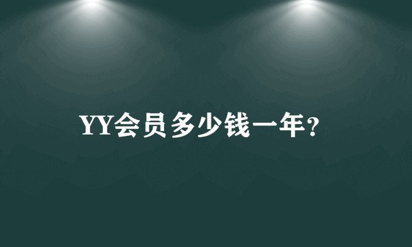 YY会员多少钱一年？