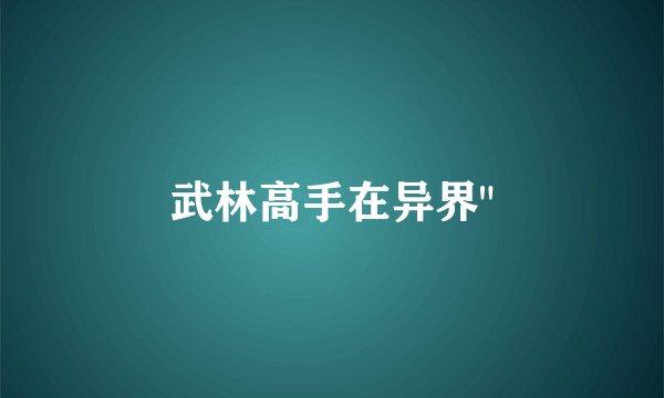 武林高手在异界