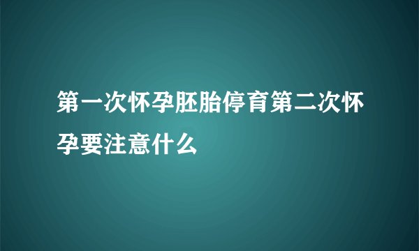 第一次怀孕胚胎停育第二次怀孕要注意什么