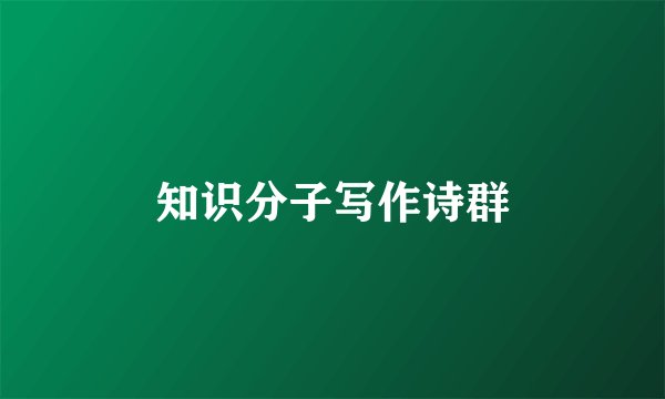 知识分子写作诗群