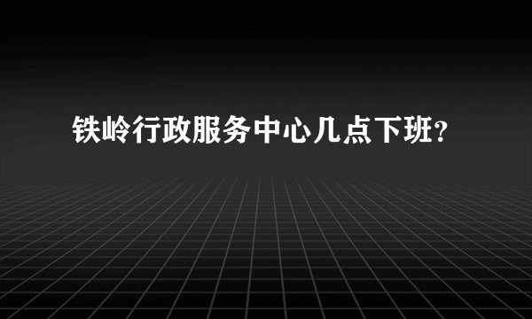 铁岭行政服务中心几点下班？