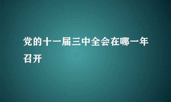 党的十一届三中全会在哪一年召开