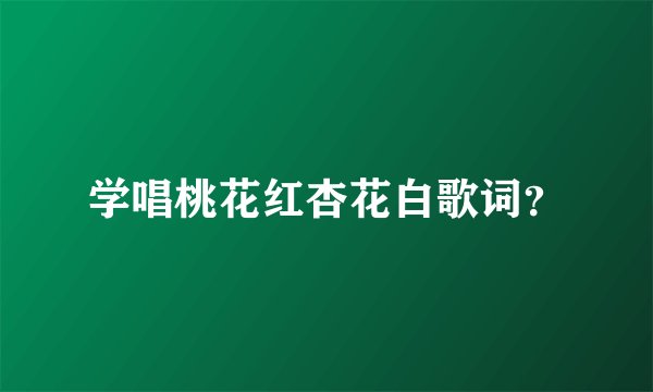 学唱桃花红杏花白歌词？