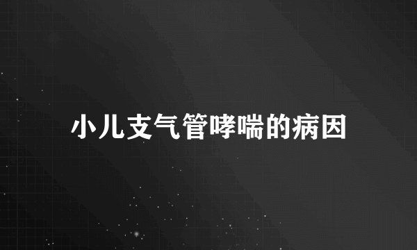 小儿支气管哮喘的病因