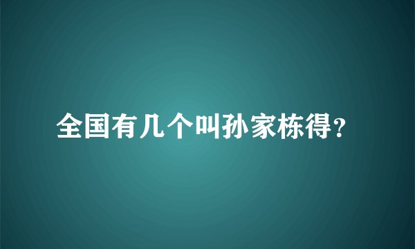 全国有几个叫孙家栋得？