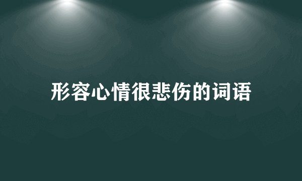 形容心情很悲伤的词语