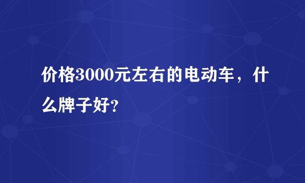 价格3000元左右的电动车，什么牌子好？