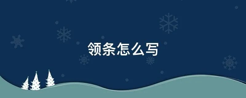 领条怎么写