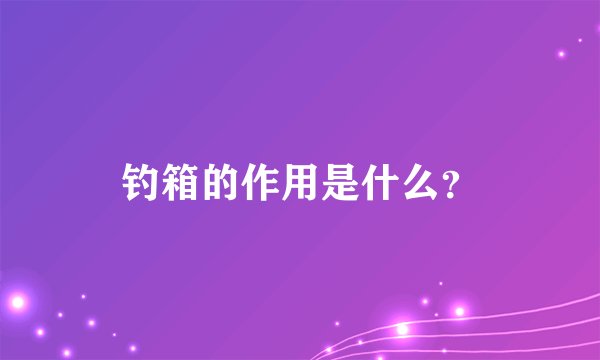 钓箱的作用是什么?