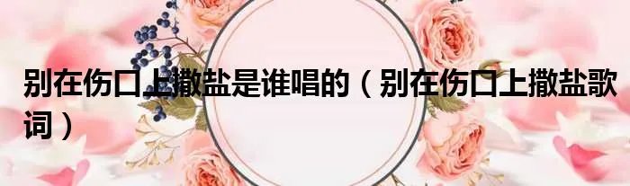 别在伤口上撒盐是谁唱的（别在伤口上撒盐歌词）