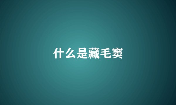 什么是藏毛窦