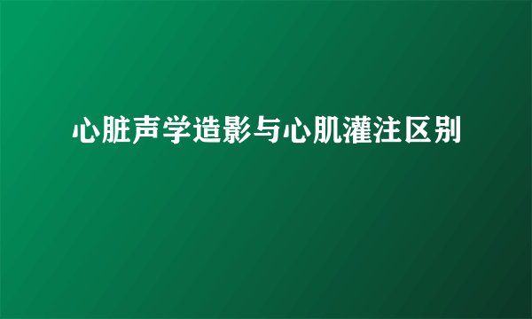 心脏声学造影与心肌灌注区别
