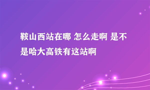 鞍山西站在哪 怎么走啊 是不是哈大高铁有这站啊