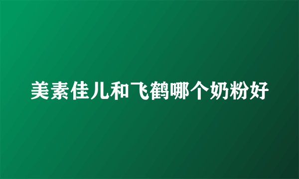 美素佳儿和飞鹤哪个奶粉好