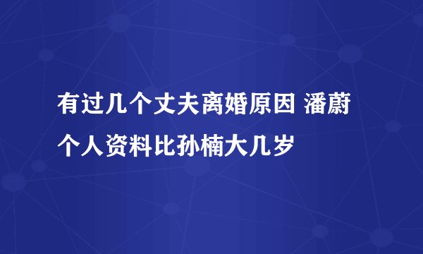 有过几个丈夫离婚原因 潘蔚个人资料比孙楠大几岁