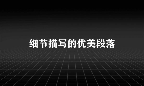 细节描写的优美段落