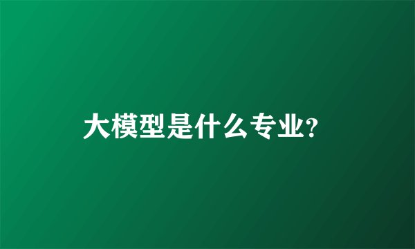 大模型是什么专业？