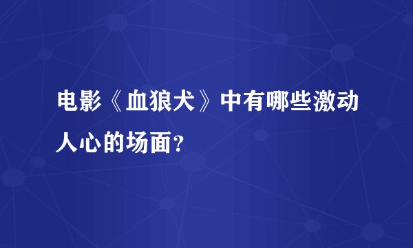 电影《血狼犬》中有哪些激动人心的场面？