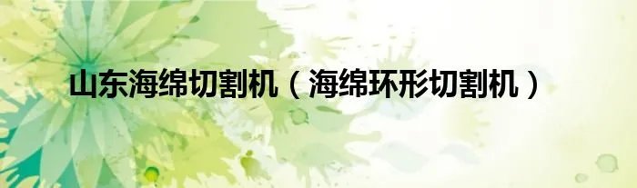 山东海绵切割机（海绵环形切割机）