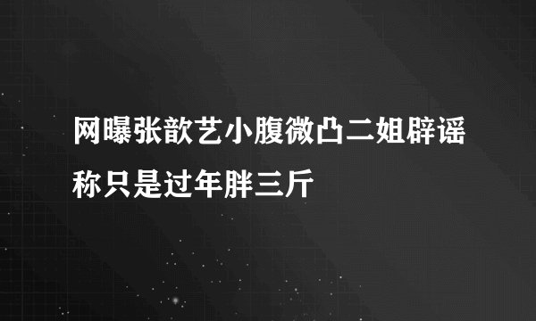 网曝张歆艺小腹微凸二姐辟谣称只是过年胖三斤
