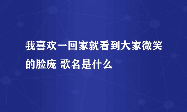 我喜欢一回家就看到大家微笑的脸庞 歌名是什么