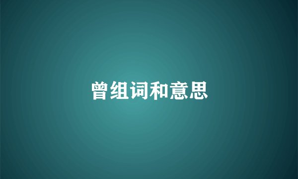 曾组词和意思