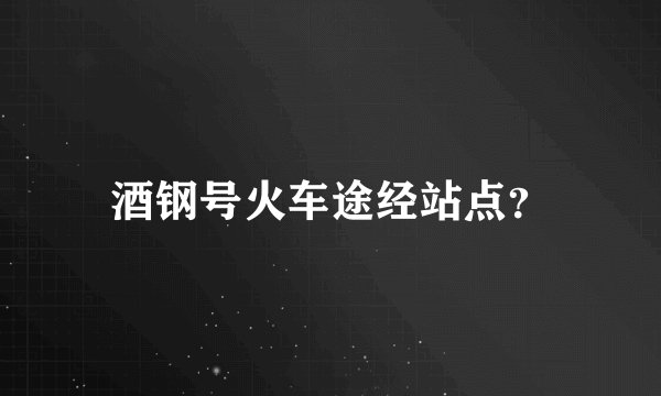 酒钢号火车途经站点？