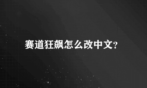 赛道狂飙怎么改中文?