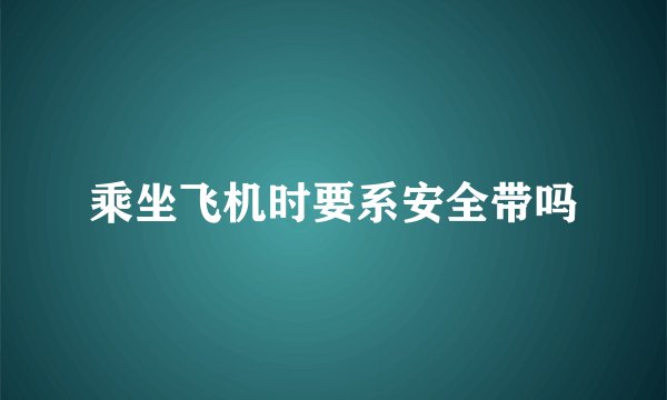 乘坐飞机时要系安全带吗
