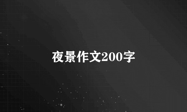 夜景作文200字